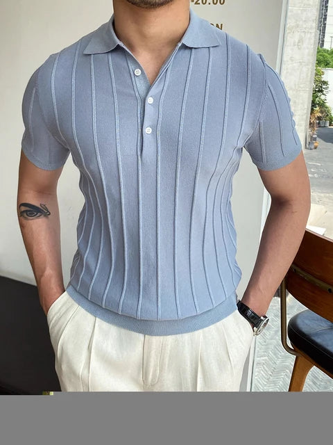 Summer Men Fashion Polo Shirts Short Sleeve.