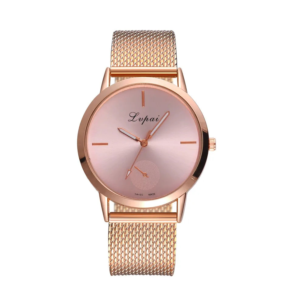 Women’s Casual Quartz Stainless Steel Watch.