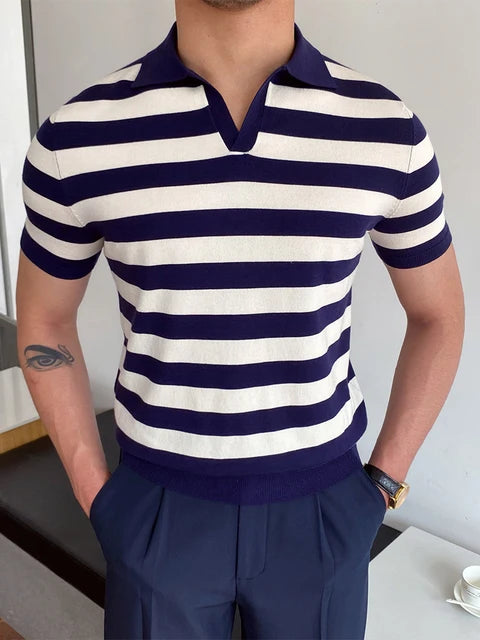 Summer Men Fashion Polo Shirts Short Sleeve.