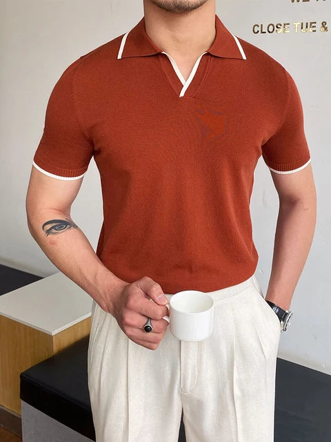 Summer Men Fashion Polo Shirts Short Sleeve.